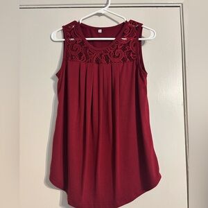 Chic Burgundy Lace Women's Blouse